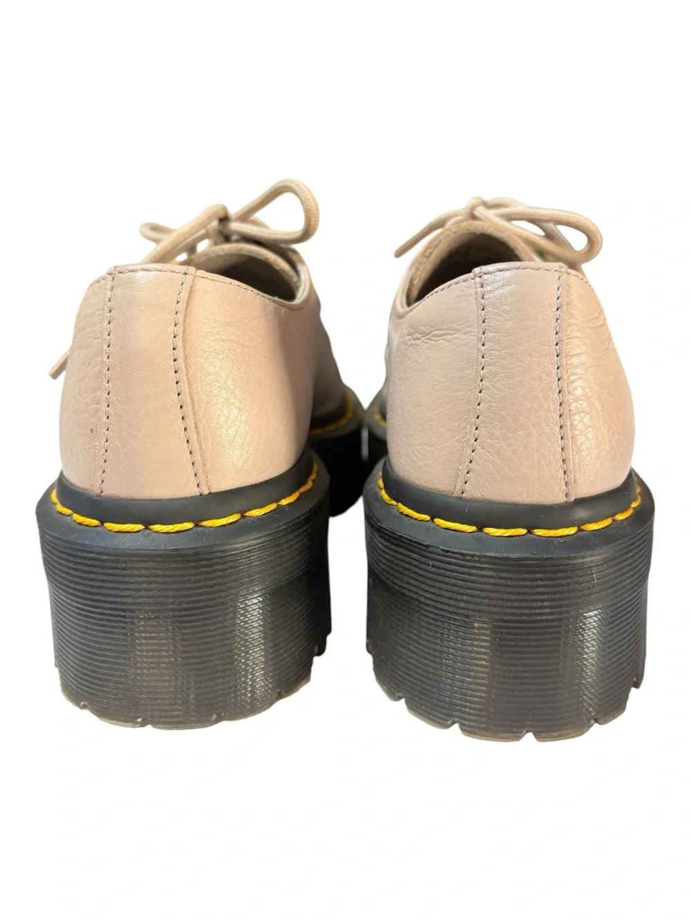 Dr Martens 1461 II Quad Platform Pisa Leather Oxford Shoes Taupe US6 / EU37 NWOB
